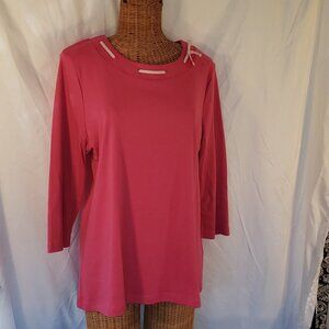 The Tog Shop Women's Pink Long Sleeve Scoop Neck Tunic Size XL